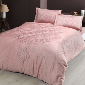 Lenjerie de pat bumbac 100% satinat, TAC, Bruna Pembe
