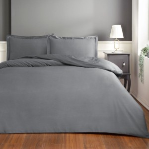 Lenjerie de pat TAC Mako-Satin Basic Antracit în nuanță elegantă de gri, ideală pentru un decor modern și sofisticat