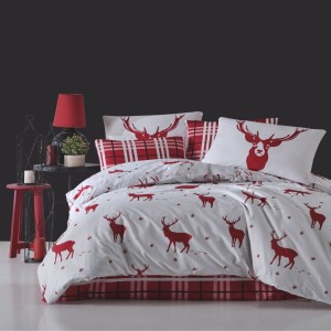Lenjerie de pat Craciun, bumbac 100% ranforce, Bahar Home, Merry