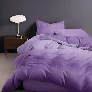 Lenjerie de pat cu elastic finet mov lila 6 piese cu cearceaf elastic și 4 fețe de pernă