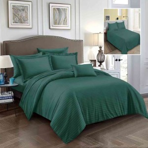 Set de lenjerie de pat verde, damasc policoton, pentru confort și stil