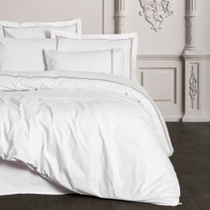 Lenjerie de pat Cotton Box din bumbac mercerizat 100% akfil, 6 piese, albă, cu broderii fine și elegante