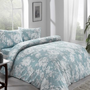 Lenjerie de pat dublu bumbac 100% ranforce, TAC, Abril Blue