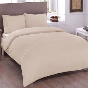 Lenjerie de pat dublu bumbac 100% ranforce, TAC, Basic Bej
