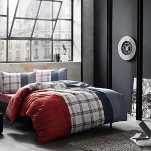 Lenjerie de pat cu elastic pentru saltea de 160x200cm, bumbac 100% ranforce, TAC, Cloud