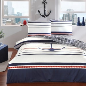 Lenjerie de pat nautică Tac din bumbac 100% ranforce, calitate premium