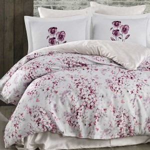 Lenjerie de pat dublu bumbac 100% satin de lux, Hobby Home, Jimena - Pink