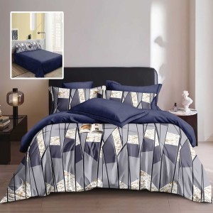 Lenjerie pat dublu finet 6 piese, model geometric M530