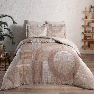 Lenjerie de pat dublu satin de lux, TAC, Marne maro