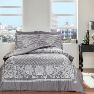 Lenjerie de pat dublu TAC satin de lux, Laigna Vizon