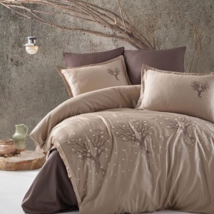 Lenjerie de pat premium satin de lux cu broderie, Clasy, Zeplin V2