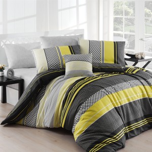 Lenjerie de pat dublu bumbac 100% ranforce, Nazenin Home, Zigo Sari