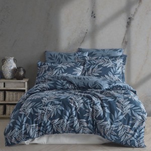 Lenjerie de pat satin de lux 6 piese, Class Home Collection, Irene Blue