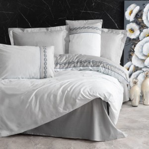 Lenjerii brodate de lux din satin, 6 piese, Cotton Box, Fedor Gri
