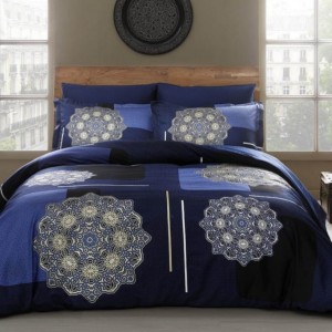 Lenjerie de pat TAC satin de lux, Milla Lacivert