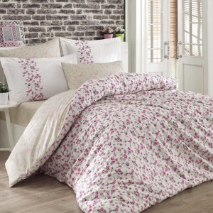 Lenjerie pat 1 persoana poplin percale, Hobby Home, Luisa White