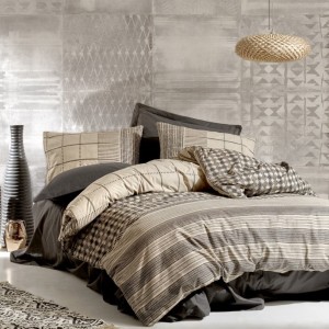 Lenjerie pat 1 persoana bumbac 100%ranforce, Cotton Box, Rina Anthracite