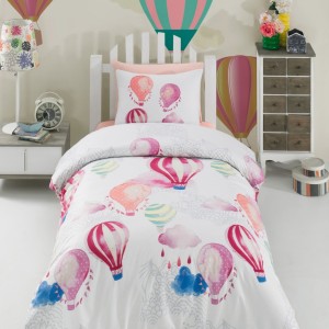 Lenjerie pat 3 piese, bumbac 100% ranforce,1 persoana,  Bahar Home, Kapadokya V1