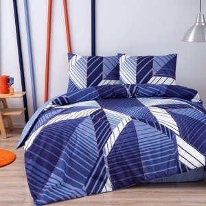 Lenjerie pat cu elastic pentru saltea de 160x200cm, bumbac 100% ranforce, TAC, Silva Lacivert