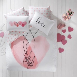 Lenjerie pat cu elastic, saltea 160x200cm, bbc 100%, TAC, Feeling
