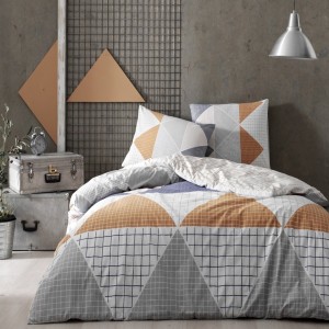 Lenjerie pat cu elastic, saltea 160x200cm, bbc 100%, TAC, Jager