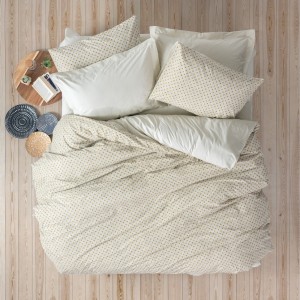 Lenjerie pat dublu bumbac 100% ranforce, Cotton Box, Jot Beige