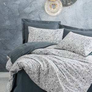 Lenjerie pat dublu bumbac 100% ranforce, Cotton Box, Molly Anthracite