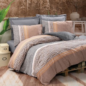 Lenjerie pat dublu bumbac 100% ranforce, Cotton Box, Vertu Antracit