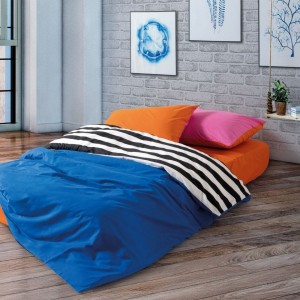 :enjerie Dusk din bumbac ranforce, dungi grafice și culori moderne pentru decor urban