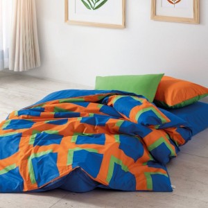 Lenjerie pat dublu bumbac ranforce, cearceaf pilota 200x220cm, Cozy Home, Venus Geometric