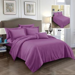 Set lenjerie de pat luxuriantă în mov, damasc policoton