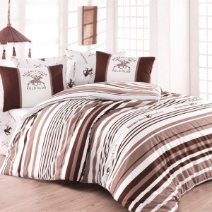 Lenjerie pat dublu,bumbac 100% ranforce, BHPC 029 - Brown