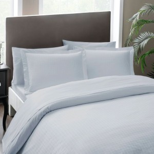 Lenjerie de pat jacquard satin de lux gri deschis cu carouri TAC Harvey