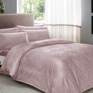 Lenjerie de pat Jacquard Daria lila bumbac satinat, motive complexe jacquard, 6 piese