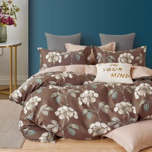Lenjerie pat percale bumbac 100%, 1 persoana, Pucioasa, Flori 1