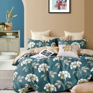 Lenjerie pat percale bumbac 100%, 1 persoana, Pucioasa, Flori 2