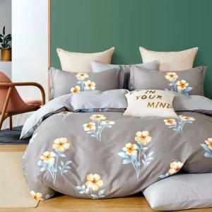 Lenjerie pat percale bumbac 100%, 1 persoana, Pucioasa, Flori PRC53