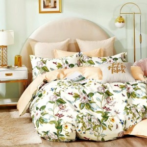 Lenjerie pat percale bumbac 100%, 1 persoana, Pucioasa, Flori 3