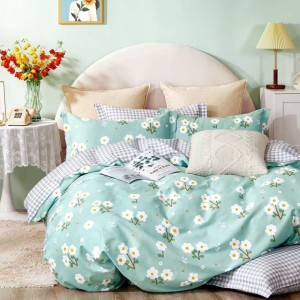 Lenjerie pat percale bumbac 100%, 1 persoana, Pucioasa, Floricele1