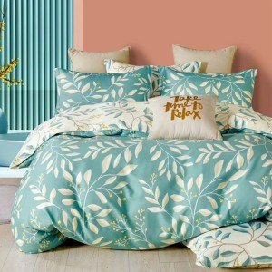 Lenjerie pat percale bumbac 100%, 1 persoana, Pucioasa, Frunze 1