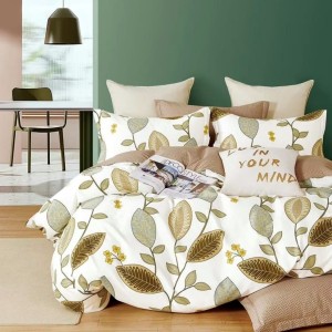 Lenjerie pat percale bumbac 100%, 1 persoana, Pucioasa, Frunze 2