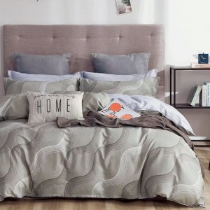 Lenjerie pat percale bumbac 100%, 1 persoana, Pucioasa, Onduleuri PRC47