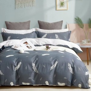 Lenjerie pat percale bumbac 100%, 1 persoana, Pucioasa, Pene 1