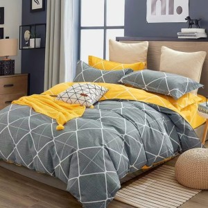 Lenjerie pat percale bumbac 100%, 1 persoana, Pucioasa, Romburi