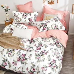 Lenjerie pat percale bumbac 100%, 1 persoana, Pucioasa, Trandafiri PRC67