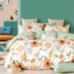 Lenjerie pat percale bumbac 100%, 1 persoana, Pucioasa, Ursulet PRC46