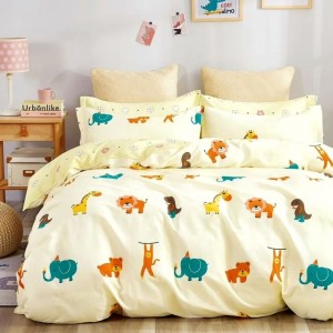 Lenjerie pat percale bumbac 100%, 1 persoana, Pucioasa, Zoo PRC58