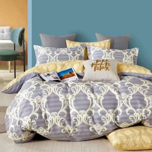 Lenjerie pat percale din bumbac 100%, 6 piese, Pucioasa, Baroc PRC55