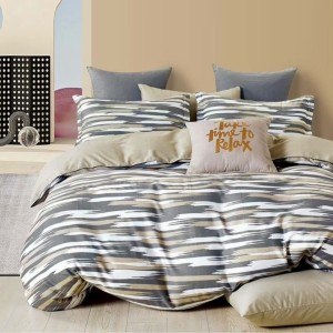 Lenjerie pat percale din bumbac 100%, 6 piese, Pucioasa, Degrade PRC63