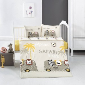 Lenjerie patut bebelusi bumbac 100% ranforce, Bahar Home, Safari